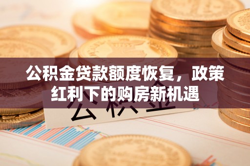 沛县公积金贷款额度恢复，政策红利下的购房新机遇